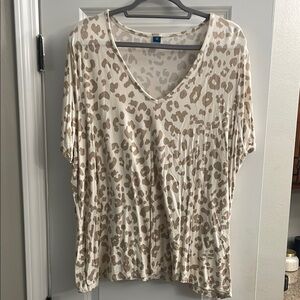 Leopard Print V-Neck Women's Top